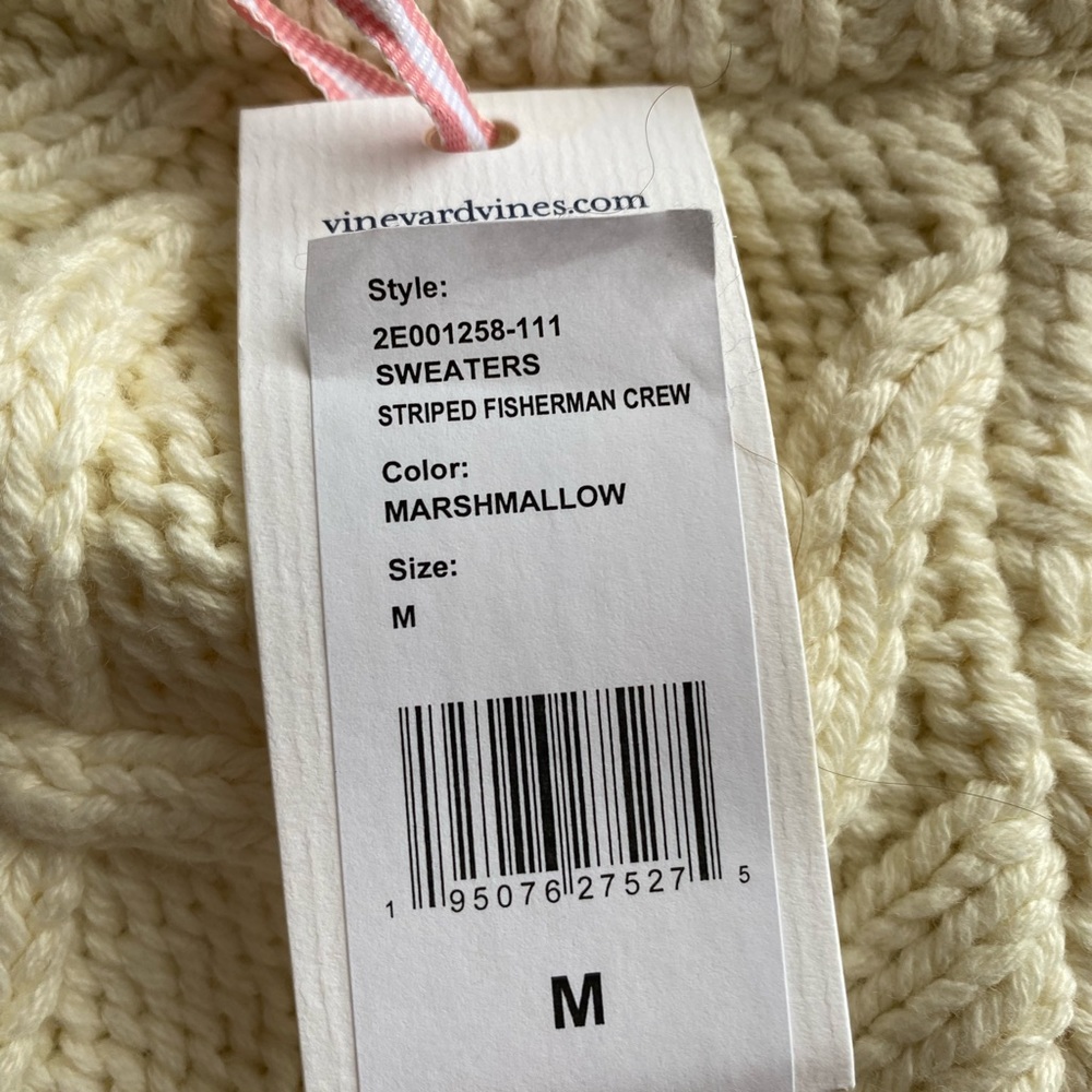 Vineyard Vines Cream and Navy Striped Sweater - Picture 4 of 6
